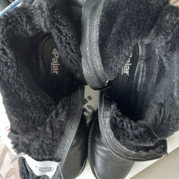 Pajar Karen Black Shearling Lined Boots Sz 38 US 7 - 7.5 - RUN LARGE - FITS SZ 8 - Picture 14 of 16